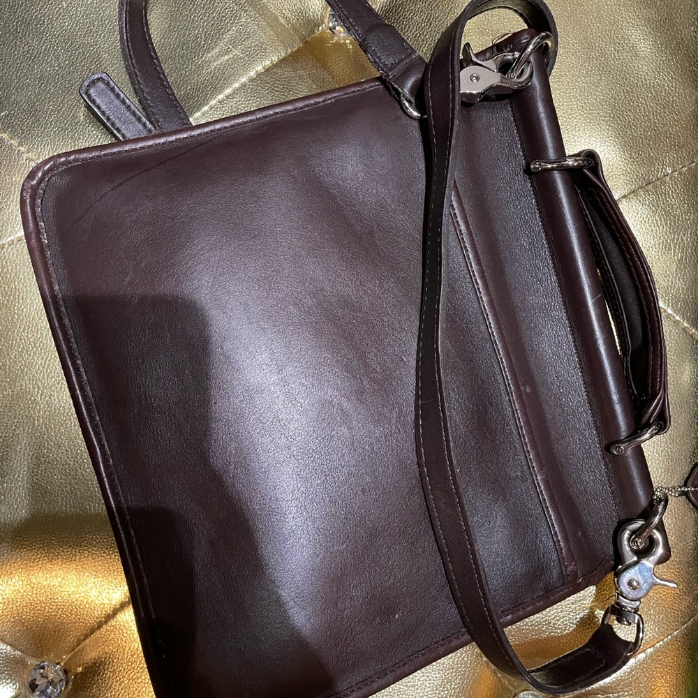 Classic Brown Leather COACH Willis 9927 Turnlock Women's Satchel and Dust Bag - Picture 4 of 11